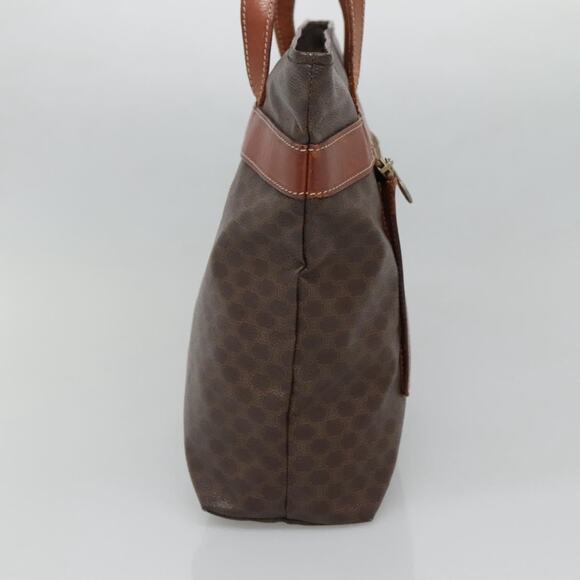 CELINE Macadam Canvas Tote Bag Pvc Leather Brown Gold - Picture 4 of 12